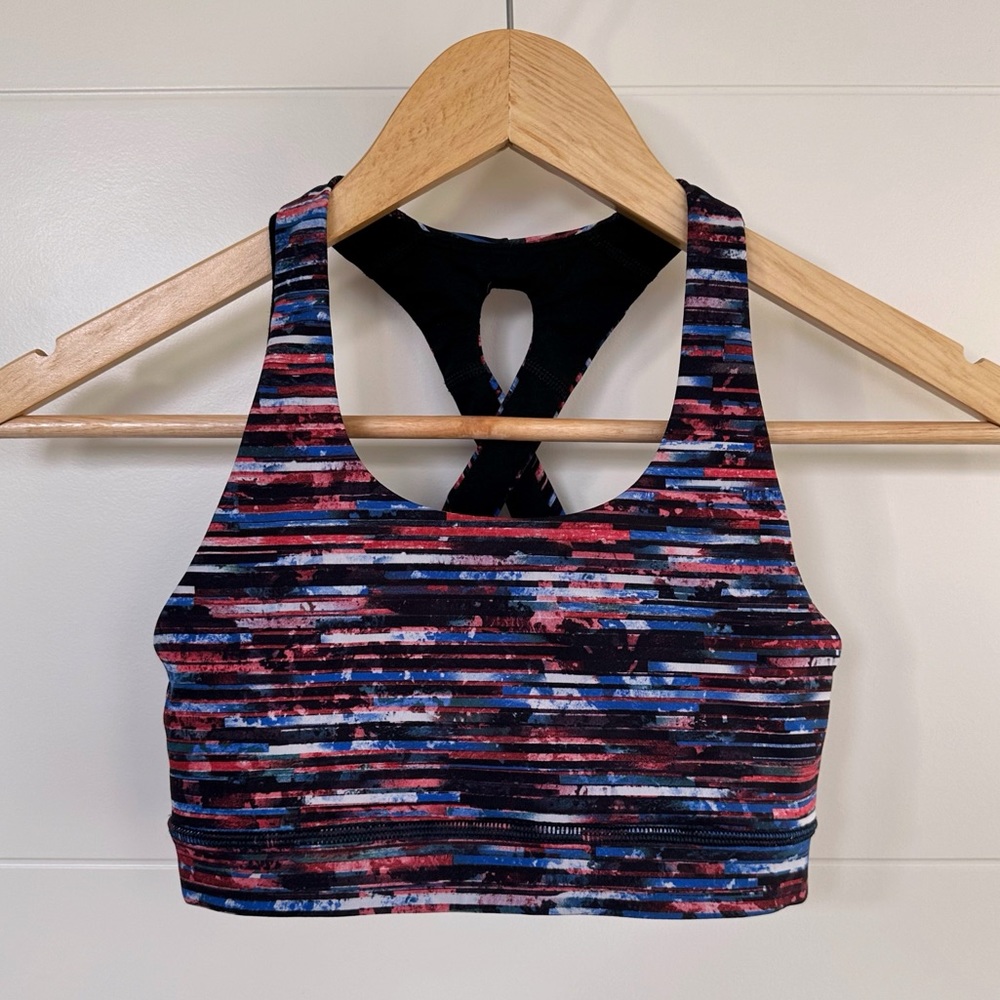 Lululemon Time To Sweat Bra Hinshu Alpine White Multi Size 2